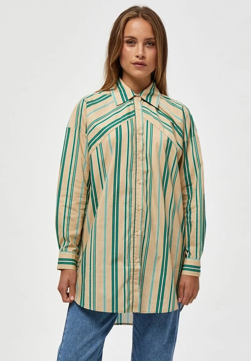 Minus APRIL OVERSIZE Chemisier Ivy Green Stripes Femme 3 Minus APRIL OVERSIZE Chemisier Ivy Green Stripes Femme