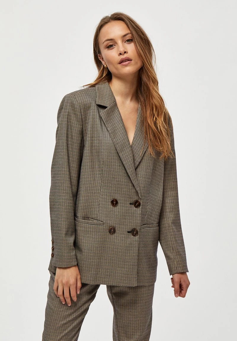 Minus Femme Manteau Court Mixed Houndstooth 3 Minus Femme Manteau Court Mixed Houndstooth