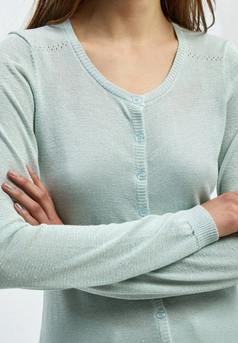 Minus Femme NEW LAURA Gilet Frosted Mint Lurex 6 Minus Femme NEW LAURA Gilet Frosted Mint Lurex – Image 4