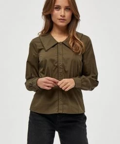 Minus DELPHIA Chemisier Dark Olive Femme