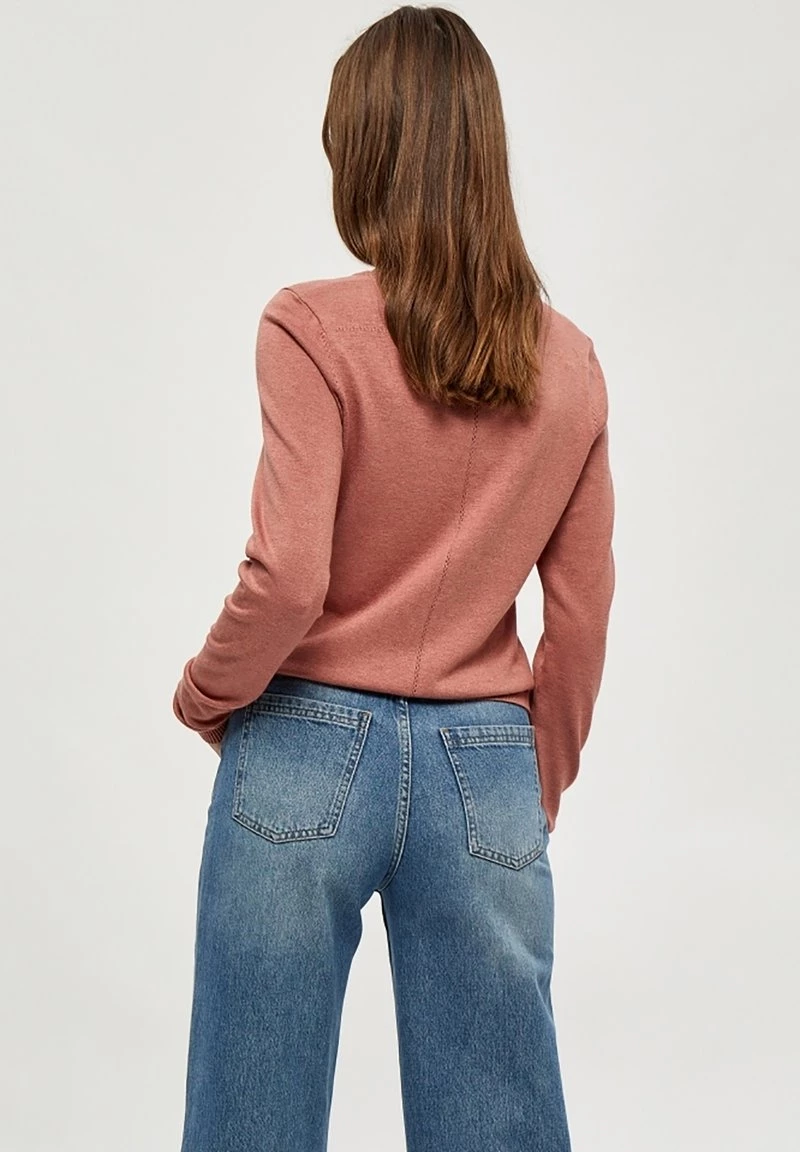 Minus Femme NEW LAURA Gilet Old Rose Melange 5 Minus Femme NEW LAURA Gilet Old Rose Melange – Image 3