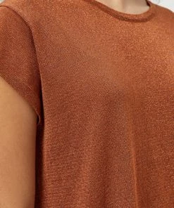 Minus Femme CARLINA T Shirt Basique Burned Hazel Lurex -SOLDES D'ÉTÉ - Minus Fashion 08aaab343a78488d9940519b64355ac6