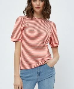 Minus Femme MIAJOHANNA T Shirt Imprimé Orange Flame Stripes