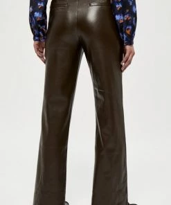 Minus KASTANJA Pantalon Classique Dark Brown Femme -SOLDES D'ÉTÉ - Minus Fashion 0b0c218d0cfe46a7951c0a88a325ddde