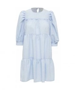 Minus Femme ROWEN Robe De Jour Blue Checked -SOLDES D'ÉTÉ - Minus Fashion 0b954b5d7f0f464e82566208e98fc61c