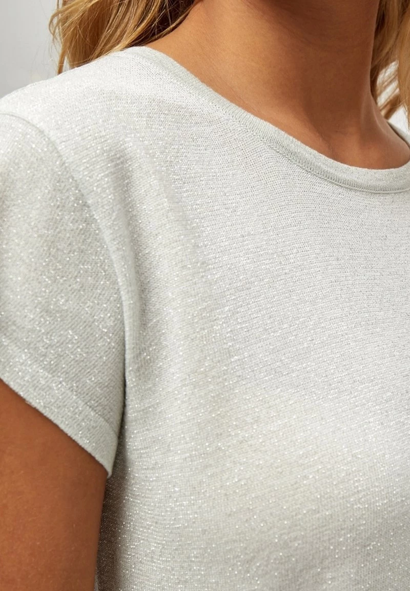 Minus Femme CARLINA T Shirt Basique Frosted Mint Lurex 6 Minus Femme CARLINA T Shirt Basique Frosted Mint Lurex – Image 4