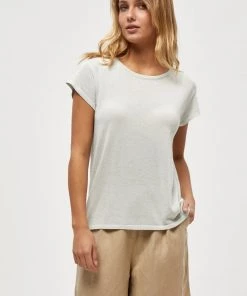 Minus Femme CARLINA T Shirt Basique Frosted Mint Lurex