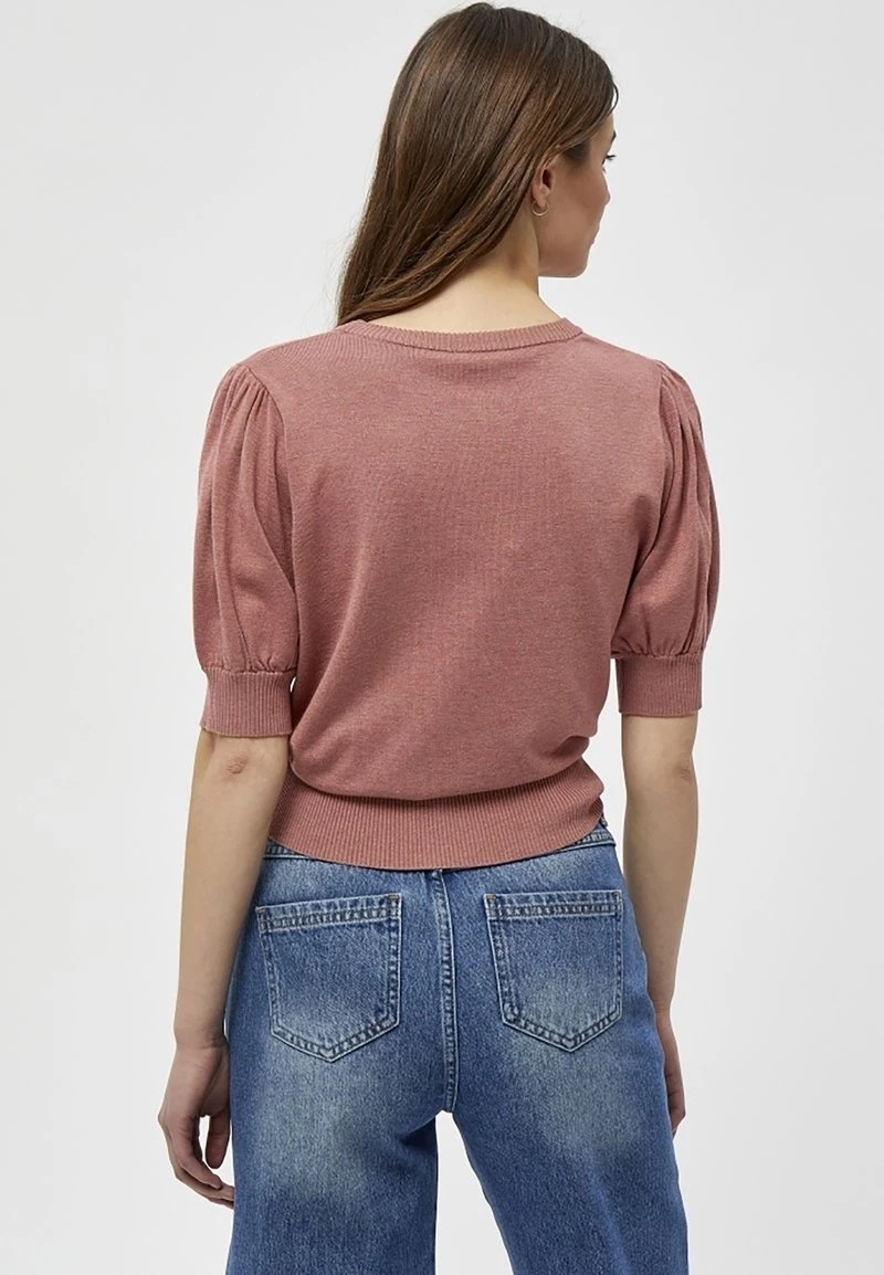 Minus LIVA T Shirt Basique Old Rose Melange Femme 5 Minus LIVA T Shirt Basique Old Rose Melange Femme – Image 3