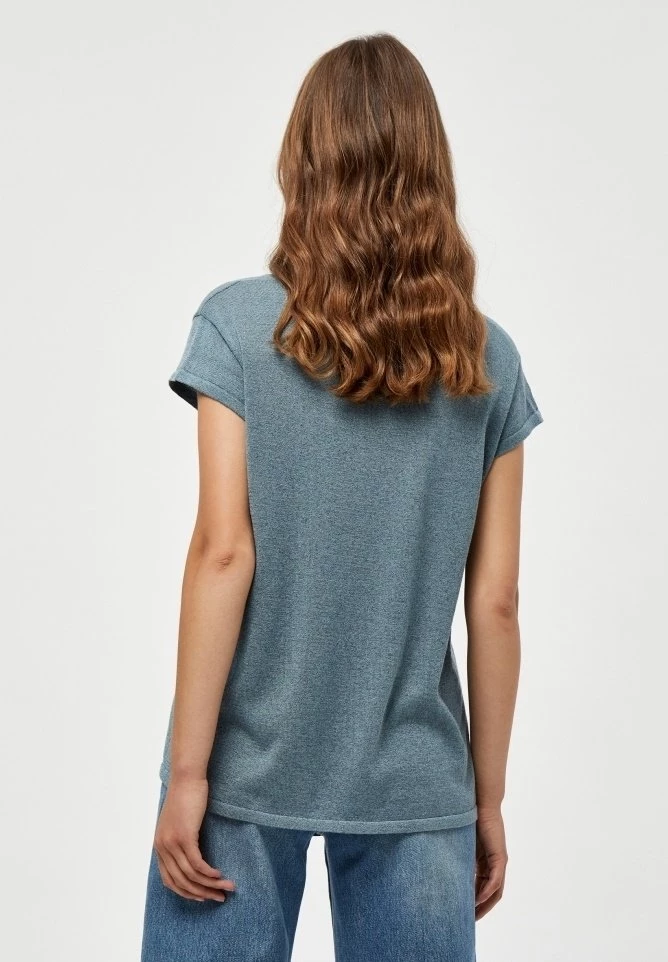 Minus Femme CARLINA T Shirt Basique Blue Zen Lurex 5 Minus Femme CARLINA T Shirt Basique Blue Zen Lurex – Image 3