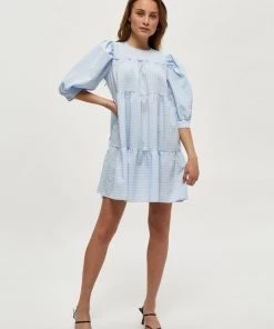 Minus Femme ROWEN Robe De Jour Blue Checked -SOLDES D'ÉTÉ - Minus Fashion 171f5120f7df44b3b4a1fd6bde42c6b1