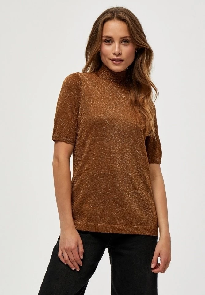 Minus LIMA T Shirt Basique Walnut Brown Lurex Femme 3 Minus LIMA T Shirt Basique Walnut Brown Lurex Femme