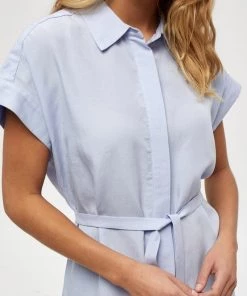 Minus Femme SAVI Robe Chemise Ibiza Blue -SOLDES D'ÉTÉ - Minus Fashion 22481b9fe8f74408b0c912978eb6f52d