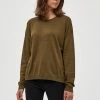 Minus ELNE Pullover Dark Olive Melange Femme