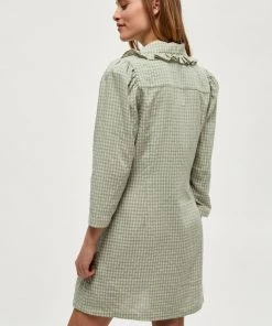 Minus Femme BREA Robe Chemise Green Sand Checked -SOLDES D'ÉTÉ - Minus Fashion 239678a352a048c6b3fd32dd49c23423