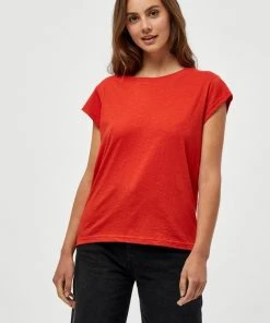 Minus Femme LETI T Shirt Basique Lipstick Red