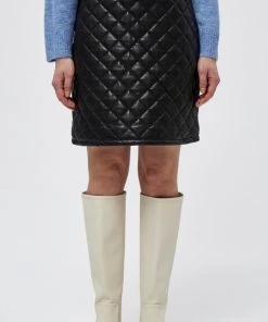 Minus Femme Jupe En Cuir Black