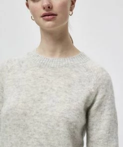 Minus Pullover Light Grey Melange Femme -SOLDES D'ÉTÉ - Minus Fashion 262ced1dbaee4b138554200c78544c5c