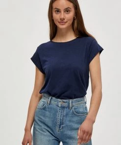 Minus LETI T Shirt Basique Black Iris Femme