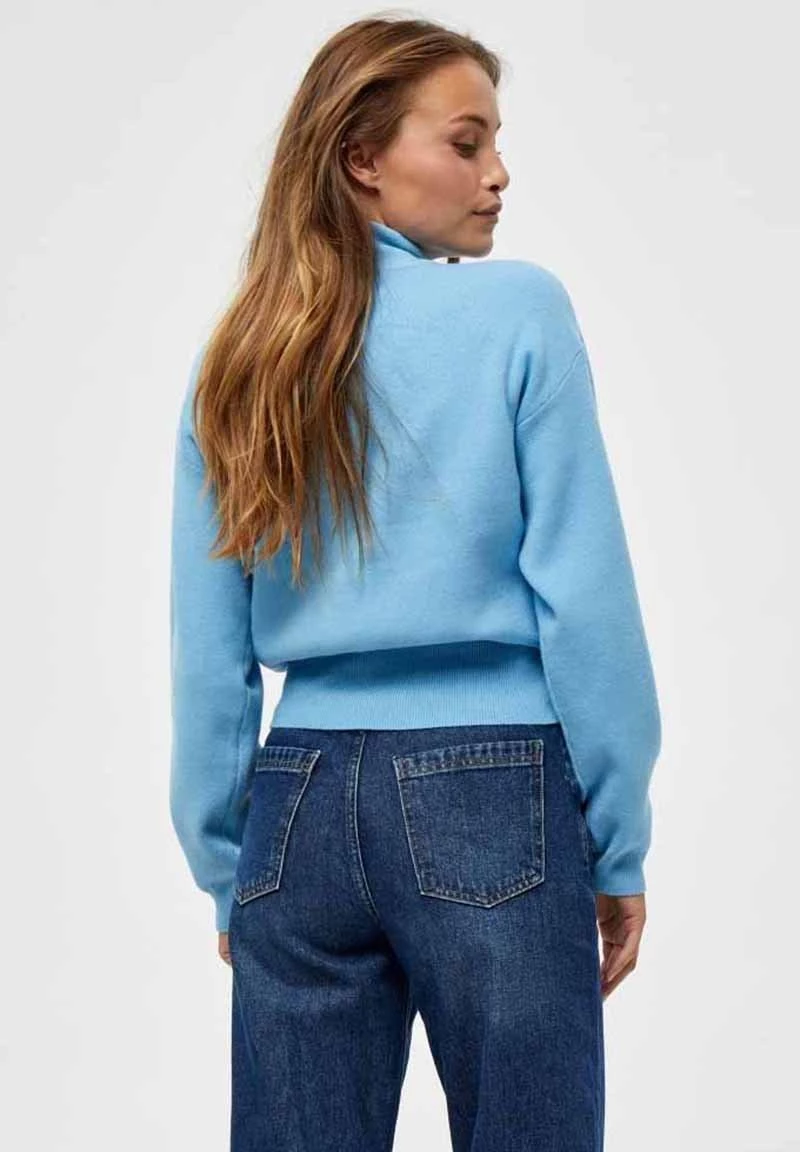 Minus JOSE TURTLENECK Pullover Pasific Blue Femme 5 Minus JOSE TURTLENECK Pullover Pasific Blue Femme – Image 3