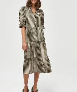 Minus ROKA Robe Chemise Sand Checked Femme -SOLDES D'ÉTÉ - Minus Fashion 2d5b14c4dd3845f9a6170d24a99823d1