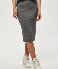 Minus Jupe Crayon Light Grey Melange Femme