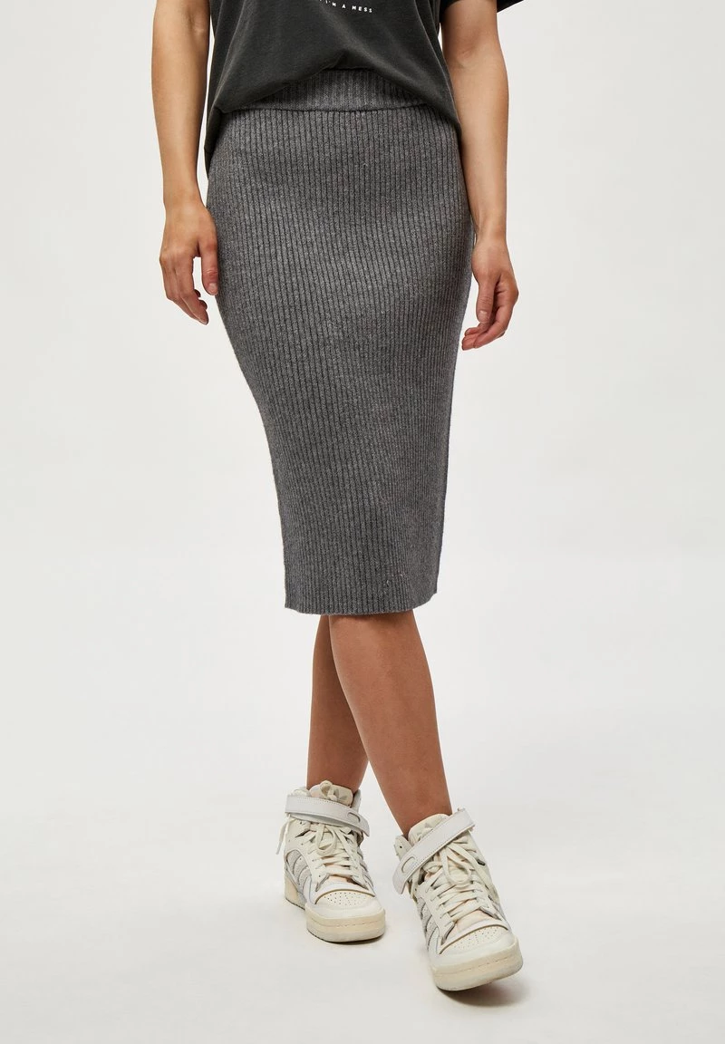 Minus Jupe Crayon Light Grey Melange Femme 3 Minus Jupe Crayon Light Grey Melange Femme