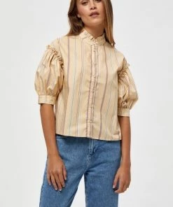 Minus Femme Chemisier Yellow Straw Stripes