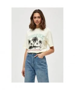 Minus Femme T Shirt Imprimé Cloud Dancer