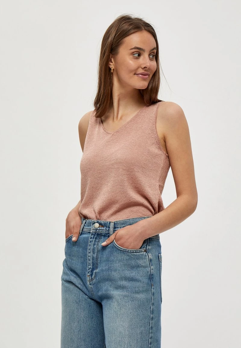 Minus CARLI Débardeur Powder Rose Lurex Femme 3 Minus CARLI Débardeur Powder Rose Lurex Femme