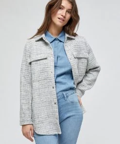 Minus Veste Légère Powder Blue Checked Femme