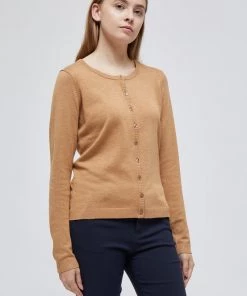 Minus NEW LAURA Gilet Almond Melange Femme