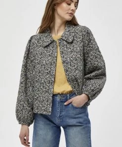 Minus Veste Mi Saison Misty Blue Flower Print Femme