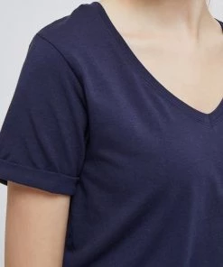 Minus ADELE T Shirt Basique Black Iris Femme -SOLDES D'ÉTÉ - Minus Fashion 33dc8ec248fa4f4db0b425d513573224