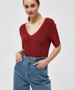 Minus BEX T Shirt Basique Berry Red Femme