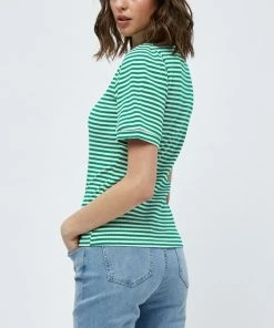 Minus MIAJOHANNA T Shirt Imprimé Green Field Stripes Femme -SOLDES D'ÉTÉ - Minus Fashion 3446167b41ce456d810ae7a039f9c348