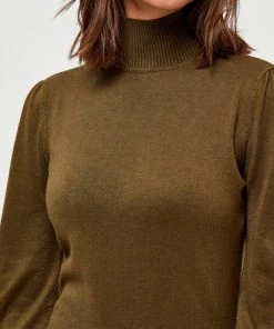 Minus Femme Robe Pull Dark Olive Melange -SOLDES D'ÉTÉ - Minus Fashion 371f5af5d14e40ea90fb6e9a7fa231ef