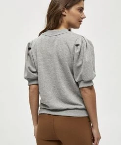 Minus MIKA T Shirt Basique Light Grey Melange Femme -SOLDES D'ÉTÉ - Minus Fashion 3817ac2309c3419b97da1cdc07836571