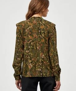 Minus LELA Blouse Dark Olive Flower Print Femme -SOLDES D'ÉTÉ - Minus Fashion 3901e71b33eb4acda6df3ebcf68d1f5a