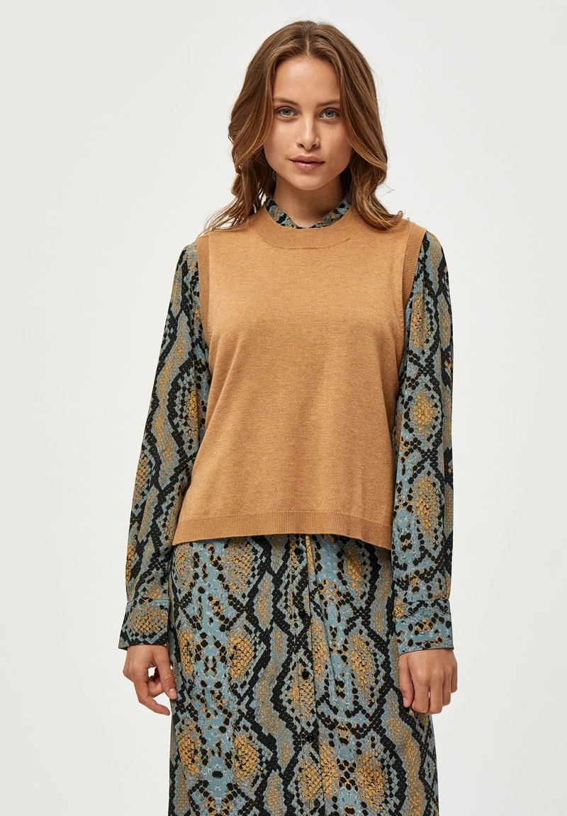 Minus AUGUSTA Veste Sans Manches Almond Melange Femme 3 Minus AUGUSTA Veste Sans Manches Almond Melange Femme