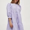 Minus ROWEN Robe De Jour Purple Checked Femme -SOLDES D'ÉTÉ - Minus Fashion 399abd70f8654894924e64982940d6c4