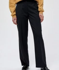 Minus EMBRY Pantalon Classique Black Pinstriped Femme