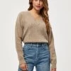 Minus Pullover Sand Melange Femme