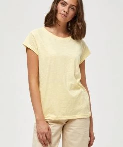 Minus Femme LETI T Shirt Basique Yellow Straw
