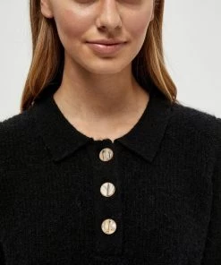 Minus Femme MILLE Polo Black -SOLDES D'ÉTÉ - Minus Fashion 3f98e3d527e540328bfeb4ec12236bf0