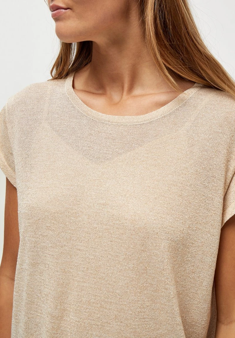 Minus Femme CARLINA T Shirt Basique Medal Gold Melange/lurex 6 Minus Femme CARLINA T Shirt Basique Medal Gold Melange/lurex – Image 4