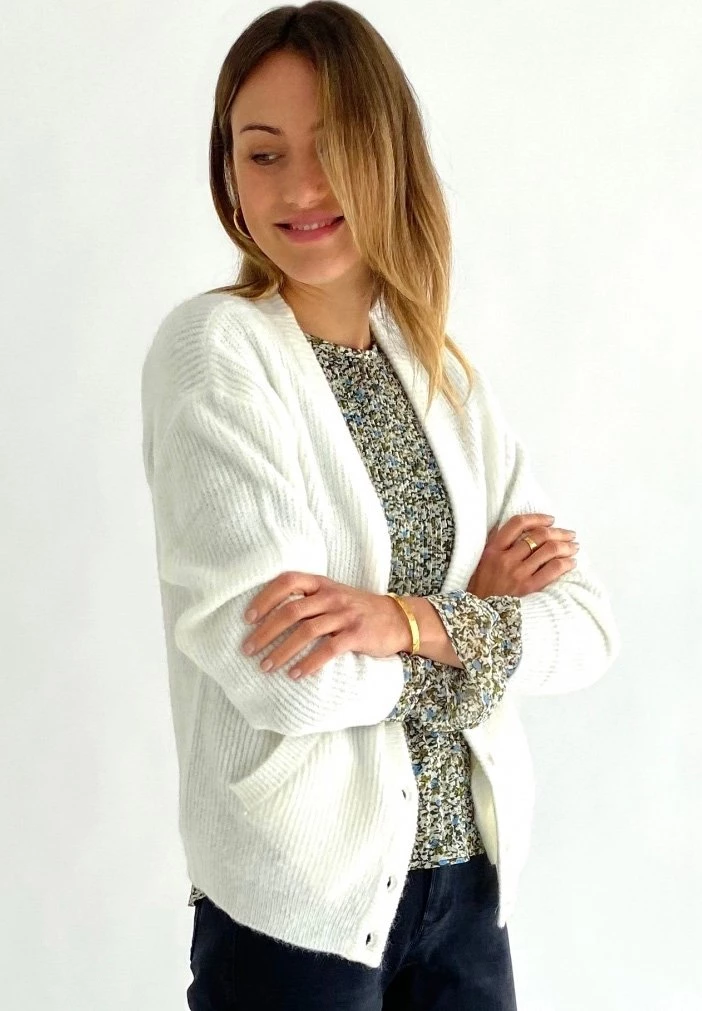 Minus Gilet Broken White Femme 3 Minus Gilet Broken White Femme