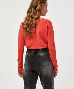 Minus ELNE Pullover Fiery Red Femme -SOLDES D'ÉTÉ - Minus Fashion 47441460077649f6b70af6b37618f12d