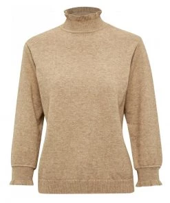 Minus CECELINE Pullover Light Leather Brown Melange Femme -SOLDES D'ÉTÉ - Minus Fashion 47e2a77cd04d4ec0bf8cd14d25e33d19