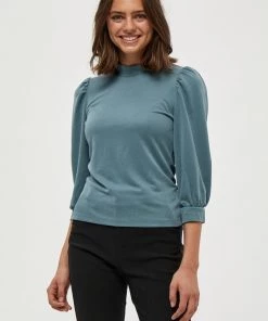 Minus Femme HELENE T Shirt à Manches Longues Blue Zen