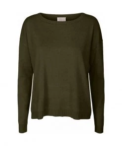 Minus ELNE Pullover Dark Olive Melange Femme -SOLDES D'ÉTÉ - Minus Fashion 519b024ab29a4c629160836364e2286c